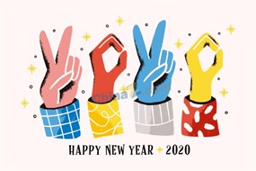 创意2020手势字样设计矢量
